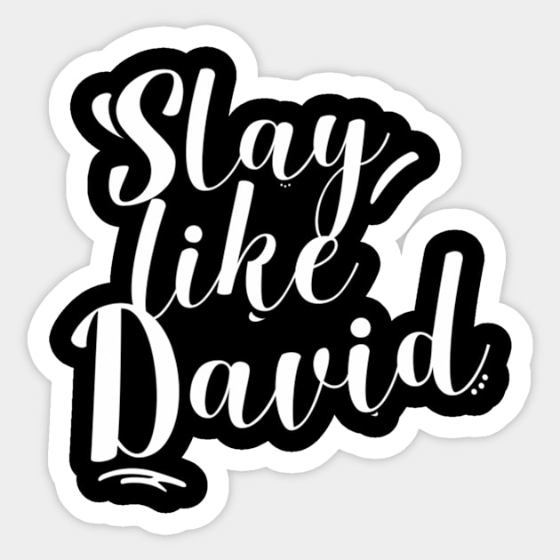 Slay Like David Religious Christianity Sticker by klei-nhanss